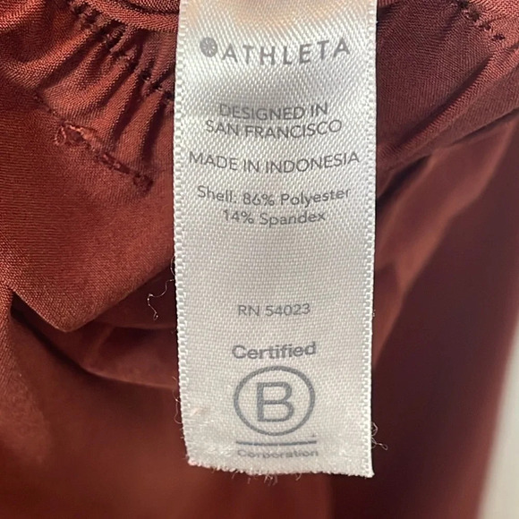 Athleta Skyline Pants Rust Red Paper bag Tie Belt size size 2 - Picture 8 of 9